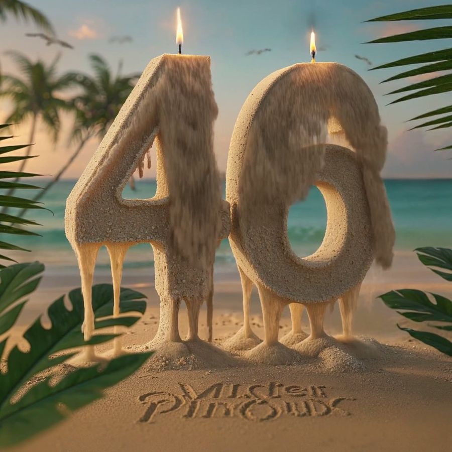 46 in sand, blowing away
